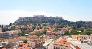 Athens, Monastiraki, Plaka, Acropolis (view from the 'A for Athens' hotel)